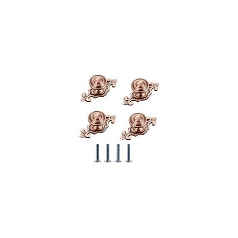 Poignées de porte de 74 mm en bronze rouge mat, avec base, pour armoires, tiroirs, buffets ou portes, style rustique. (1/5)