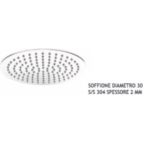 SOFFIONE PER DOCCIA CROMATO COLONNA DIAMETRO 30 INOX DA 2 MM - ACCADUEO (1/2)