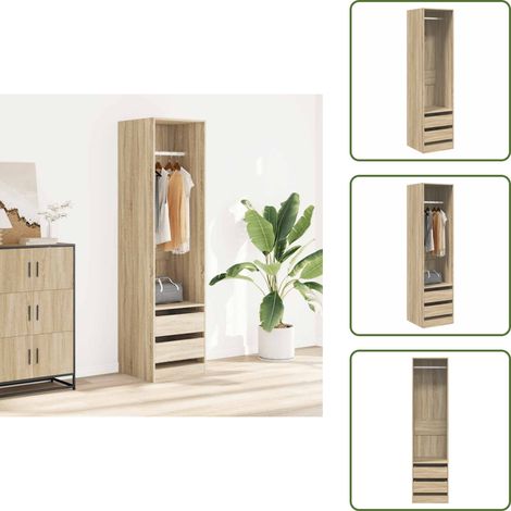 Armadio guardaroba - vidaXL Armadio Cassetti Rovere Sonoma 50x50x200 cm Legno Multistrato -