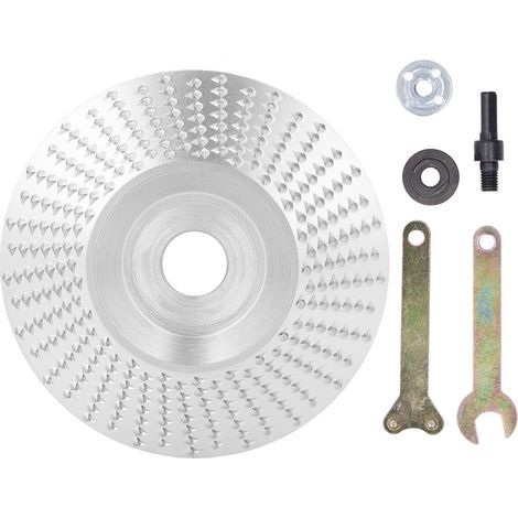 Disque à meuler et façonner en carbure de tungstène, diamètre 100 mm, alésage 16 mm, pour meuleuse d'angle, travail du bois, argenté