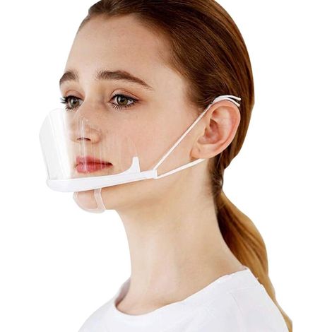 Mascarilla Transparente - Antiempañante - Reutilizable - Para Servicio De Alimentos Y Retail - 1 Unidad (1/5)