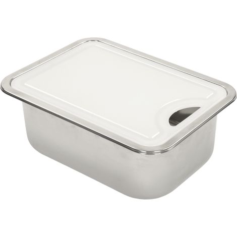 Küchenspüle aus Edelstahl 304, manuelles Waschbecken mit Acryl-Schneidebrett, Komplettset (1/5)