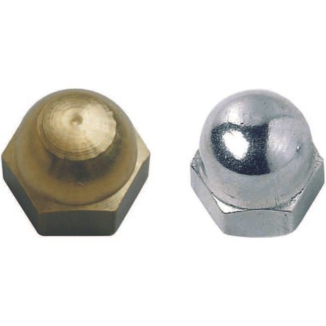 Dado cieco in ottone - ø mm.10 in ottone nichelato