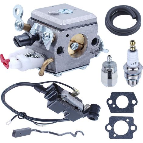 Carburateur Adefol compatible avec Husqvarna 340 345 346 XP 350 351 353 E/EPA Remplace 503283208 Moteurs de tronçonneuse C3-El18 avec bobine d'allumage et kit de ligne de carburant (1/5)