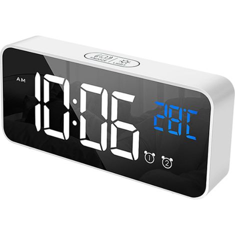 Réveil Électronique avec Port USB - 2 Alarmes Programmables, Snooze, Affichage 12/24H Réglable - Pour Chambre (1/5)