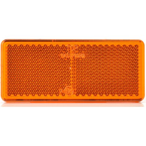 Maxter – Catadioptre adhésif rectangle orange 96 x 42 mm – Dispositif de sécurité pour visibilité routière – Adhésif réfléchissant (1/3)