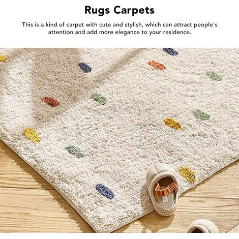 Tapis de salon frais et mignon en faux cachemire, tapis d'éveil pour chambre d'enfant, tapis pour canapé et table basse, pour la maison. (1/4)