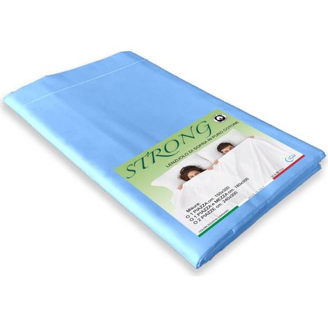 LENZUOLO di sopra CORDONETTO STRONG azzurro made in Italy 1 piazza e mezza