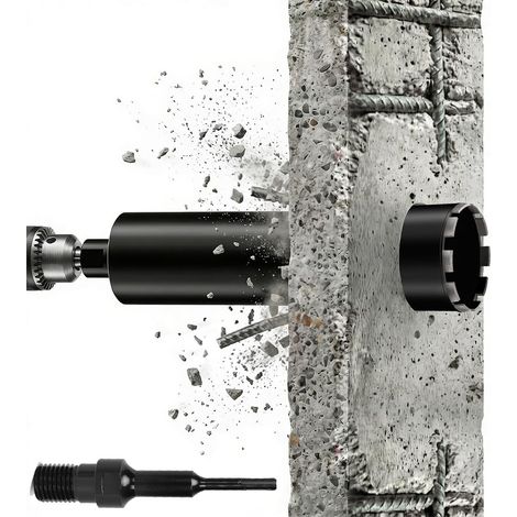 L460 mm Foret Diamant pour Carotteuse, 1 ¼ UNC, Ø 200 mm avec Turbo, avec SDS Plus, 2200 rpm - Couronne de Carottage à sec et Humide, Couronne Diamant pour Béton, Maçonnerie, Pierre, Granit (1/5)