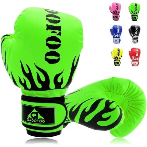 Gants De Boxe Pour Enfants, Adaptés Aux Enfants De 3 À 14 Ans, Gants De Boxe 4 Oz Pour L'entraînement Au Sac De Frappe, Le Sparring, Le Mma, Le Muay Thaï, Le Kickboxing Et Les Arts Martiaux, Verts (1/5)