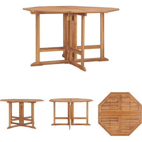 The Living Store - Garten-Esstisch Klappbar 110x110x75 cm Massivholz Teak (1/5)