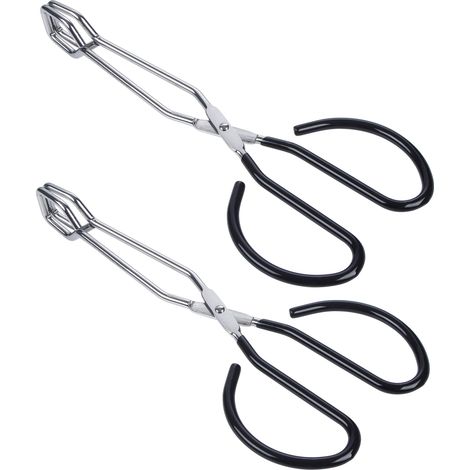 Pince-ciseaux en acier inoxydable, Lot de 2 Noir 25,4 cm Pince Barbecue Longue, Pinces de Ciseaux de Barbecue, Pince Retourne Saucisse, Résistantes à la Chaleur, Pince de Cuisine (1/5)
