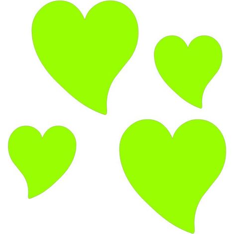 Adesivo Fluorescenti Cuore (Verde) (1/5)