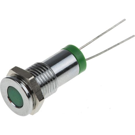 Voyant LED lumineux Vert RS PRO, dia. 8mm, 2V c.c., IP67 ( Prix pour 1 )