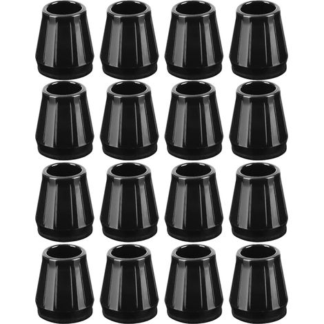 16 Pieces Protection Pied de Chaise 15-20mm Patin Chaise en Silicone Noir Tampon Chaise pour Sols en Bois et Carrelage Embout de Chaise Silencieux Protege Pied de Chaise Evite Les Rayures (1/5)