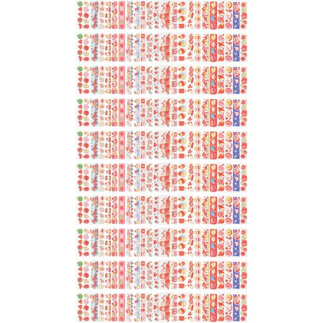 Lot de 10 feuilles bande adhésive PET autocollants partageables motif cartoon mignon déco petit pour calendrier (1/5)