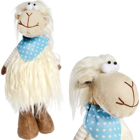 Pecora di peluche da 42 cm, decorazione pasquale, statuina natalizia (1/5)