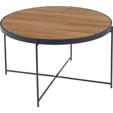 Tavolino da Salotto Design Moderno Legno Naturale Caffè Soggiorno Ø70x40cm (1/5)