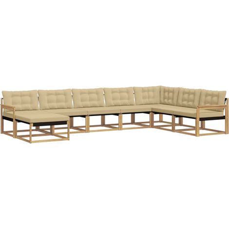 Set di divani da esterno 8 pz Bianco e Beige vidaXL (1/5)