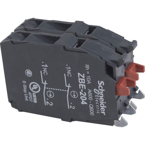 Zbe204 Schneider - Bloc Contact Double - 2o - Raccordement Vis-étrier - Harmony (1/3)