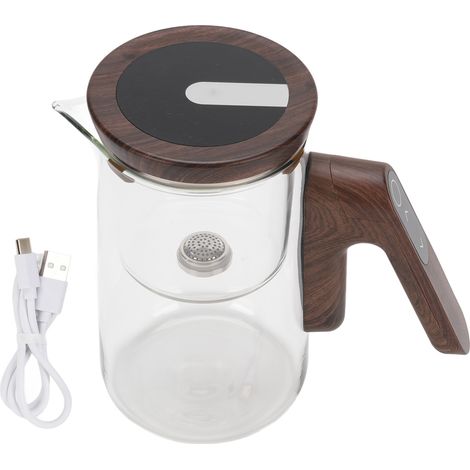 Théière en verre avec séparation magnétique de l'eau, 800ml, avec passoire et minuterie pour le brassage