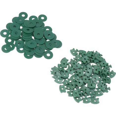 100 pinces de serrage torsadées pour serre, fixations en plastique avec rondelles pour filet à bulles d'isolation de serre. (1/5)