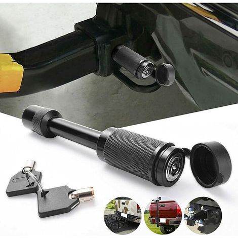 Serrure de récepteur de remorque, Accessoires automatiques de Noyau de Fleur de Prunier Serrure de goupille d'attelage de remorque antivol en Alliage d'aluminium pour VR pour Porte-vélos (1/3)