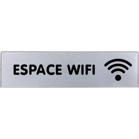 Plaque Espace Wifi - Classique argent 170x45mm - 4321608