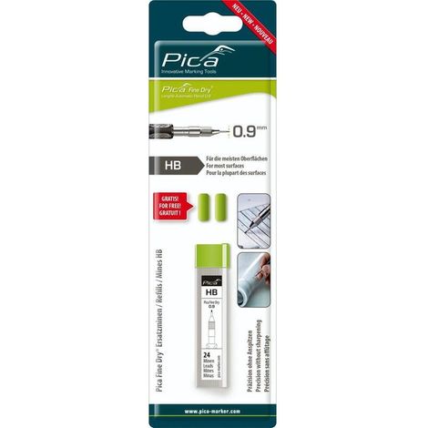 Pica 7030/SB Estuche de 24 minas de grafito 0,9 HB Fine Dry en blister