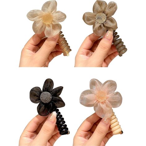 Set mit 4 oder 5 farbigen Haargummis aus Telefonkabel für Kinder, 100% neu. (1/5)
