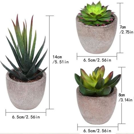 Plantes succulentes artificielles, mini plantes artificielles avec pots assortis décoratifs pour la décoration de la ma,Comme montré (1/4)