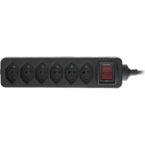 Multipresa elettrica Inline 6 prese nero 2300 W 1.5 m (1/3)