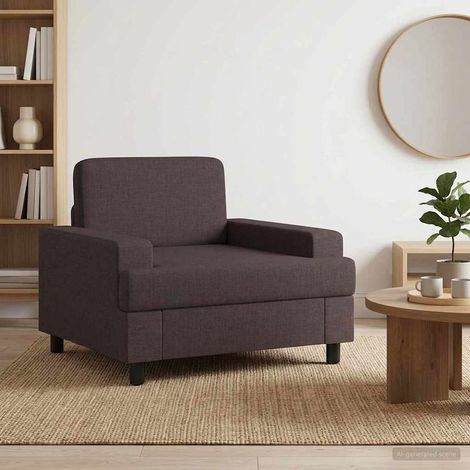 vidaXL Fauteuil Marron foncé Tissu (1/5)