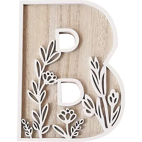 Lettres En Bois - 5 Pouces - Alphabet A À Z - Peinture Possible - Décoration Murale Pour Chambre D'Enfant Mariage Maison - Lot De 26 (1/5)