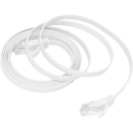 Câble Ethernet CAT6 Gigabit 8 conducteurs à paires torsadées, fil de cuivre plat, 2 mètres (1/5)