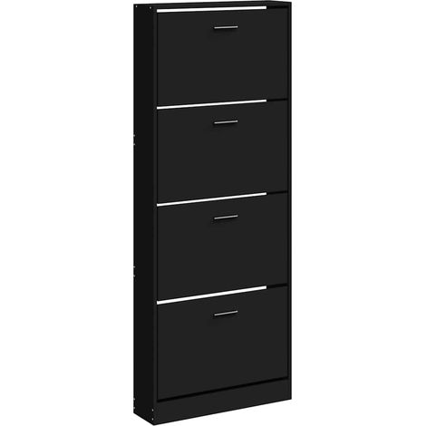 Maison Exclusive - Scarpiera Nera 59x17x150 cm in Legno Multistrato (1/5)
