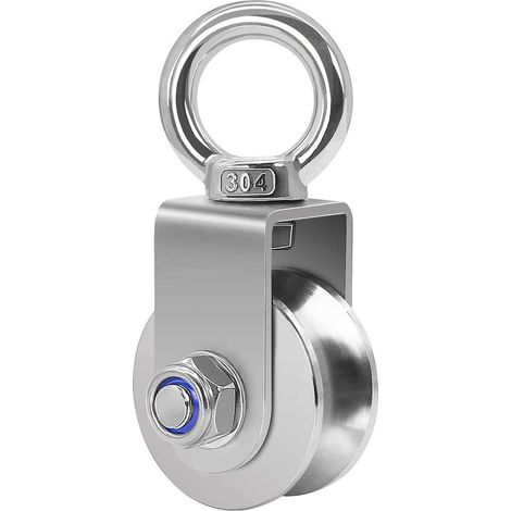Poulies de 48 MM avec 2 roulements à billes, bloc de poulie de fitness de type U et palier en acier inoxydable 304 pour câble en acier de cordes de 16 mm, capacité de charge 500 kg (1/5)