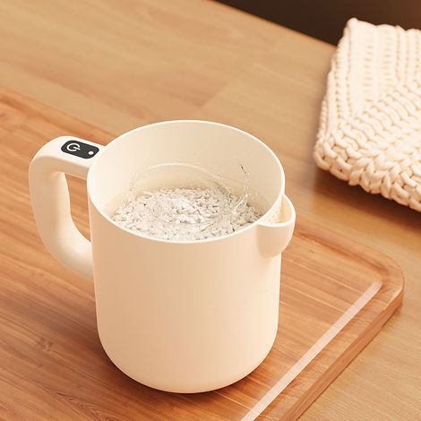 Batteur à œufs électrique - batteur à œufs de cuisine - laveur de riz - mélangeur à œufs - pour la pâtisserie et la cuisine maison (blanc cassé) (1/5)