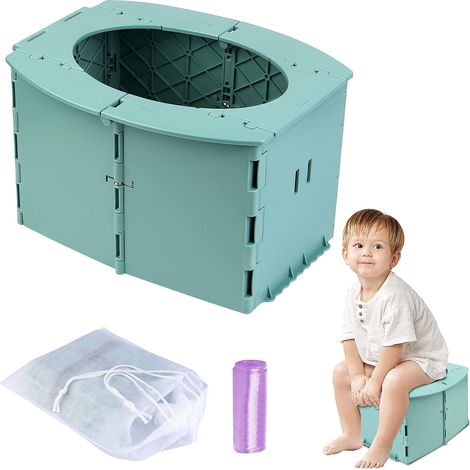 Potty for On the Go - Foldable Toilet Seat for Kids - Potty with Pockets for Car Camping Travel (1/5)