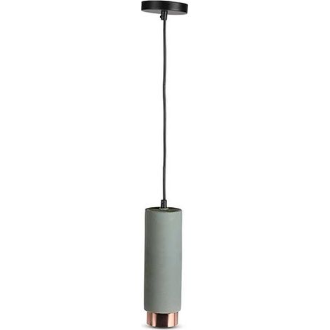 V-TAC VT-864 Lampadario portafaretto pendente in gesso grigio con bordo metallo cromato oro rosa per 1xGU10-GU5.3 - sku 3130 (1/5)