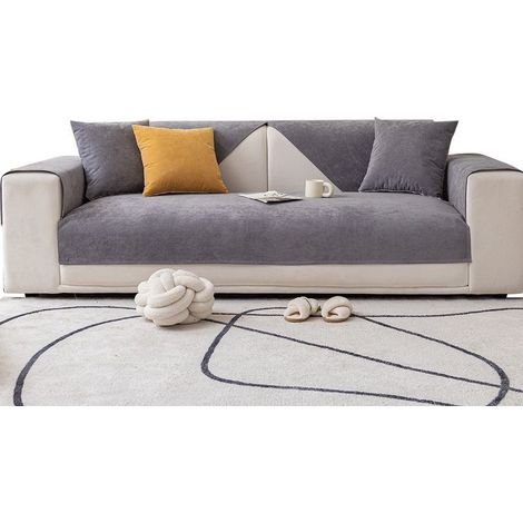 Housse de canapé imperméable Anti-Urine Housse de canapé Housse de canapé Housse de Protection pour Chiens Chats inclinable de siège d'amour,Gris,40X40cm (1/4)