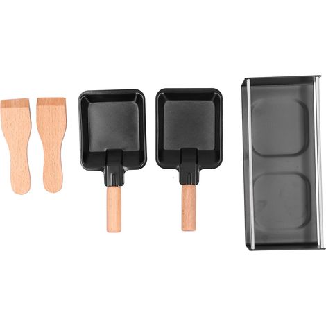 Tragbare, antihaftbeschichtete Käsepfanne mit Holzgriff für Mini-Grills (1/5)