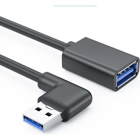 Cable prolongador USB 3.0 macho a hembra acodado 0.25 M Negro (1/5)