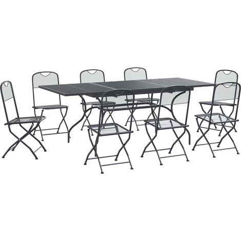 Maison Exclusive - Garten Essgruppe 9 pcs Anthrazit 212 x 90 x 76