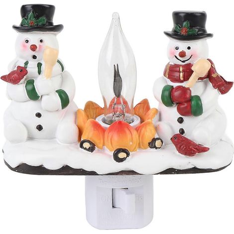 Weihnachts-Nachtlicht zum Einstecken, flackerndes Weihnachtslagerfeuer-Licht aus Kunstharz, Dekoration für Zuhause, Schlafzimmer, Flur