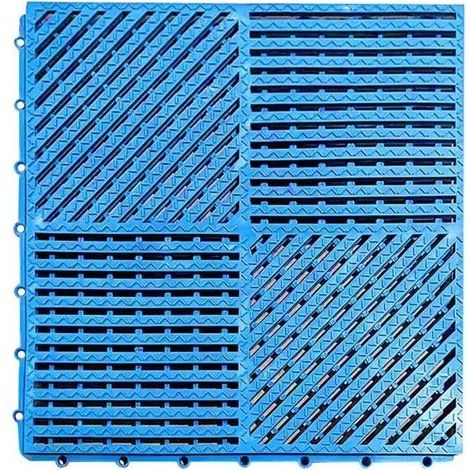 Ablaufmatte für Schwimmbäder, wasserdichte und rutschfeste Gummimatte, geeignet für Schwimmbäder, Duschräume, Garagen, Tierbereiche, hellblau, 3030 cm (1/5)