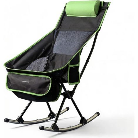 Una silla mecedora plegable de camping que combina comodidad, frescor y practicidad en su innovador diseÃ±o multifunciÃ³n 2 en 1. Permite elegir entre