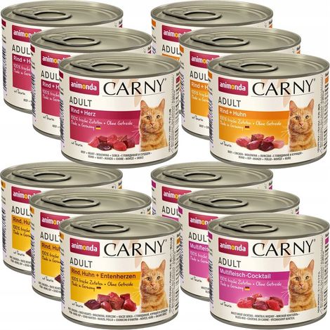 ANIMONDA CARNY Alimento per gatti adulti, mix di gusti, 12x200g