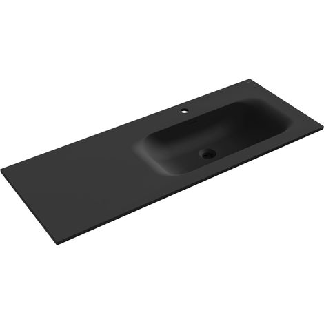 Mexen Vela lavabo empotrado en encimera derecho 121 x 46,5 cm, negro mate - 25231271P (1/3)
