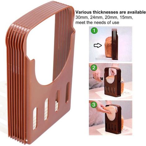 Coupe-Pain ABS Pliable Réglable, Couteaux à pain Couteaux de cuisine Toast Tranchant Découpeuse Accessoire De Cuisine Café (1/5)